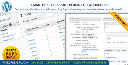 ارسال تیکت وردپرس با افزونه Email Ticket Support