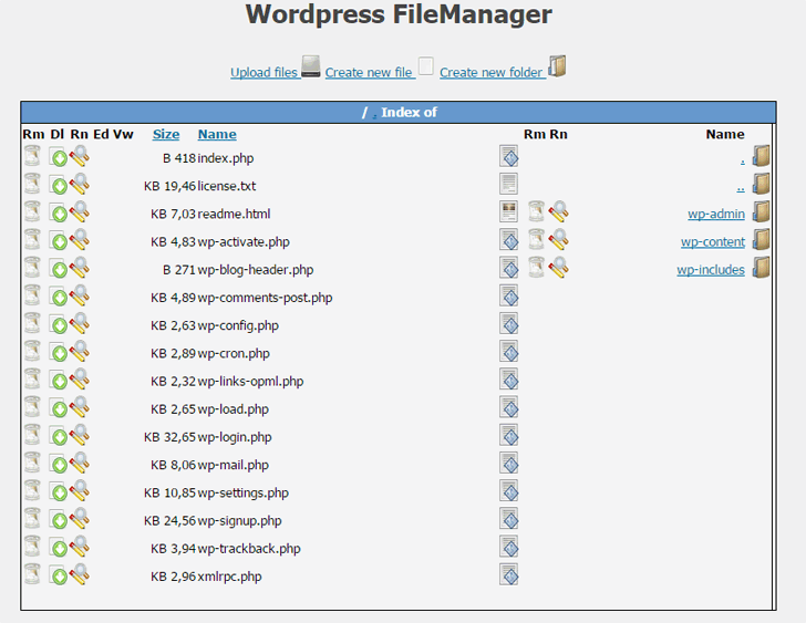 تنظیمات افزونه wp-FileManager